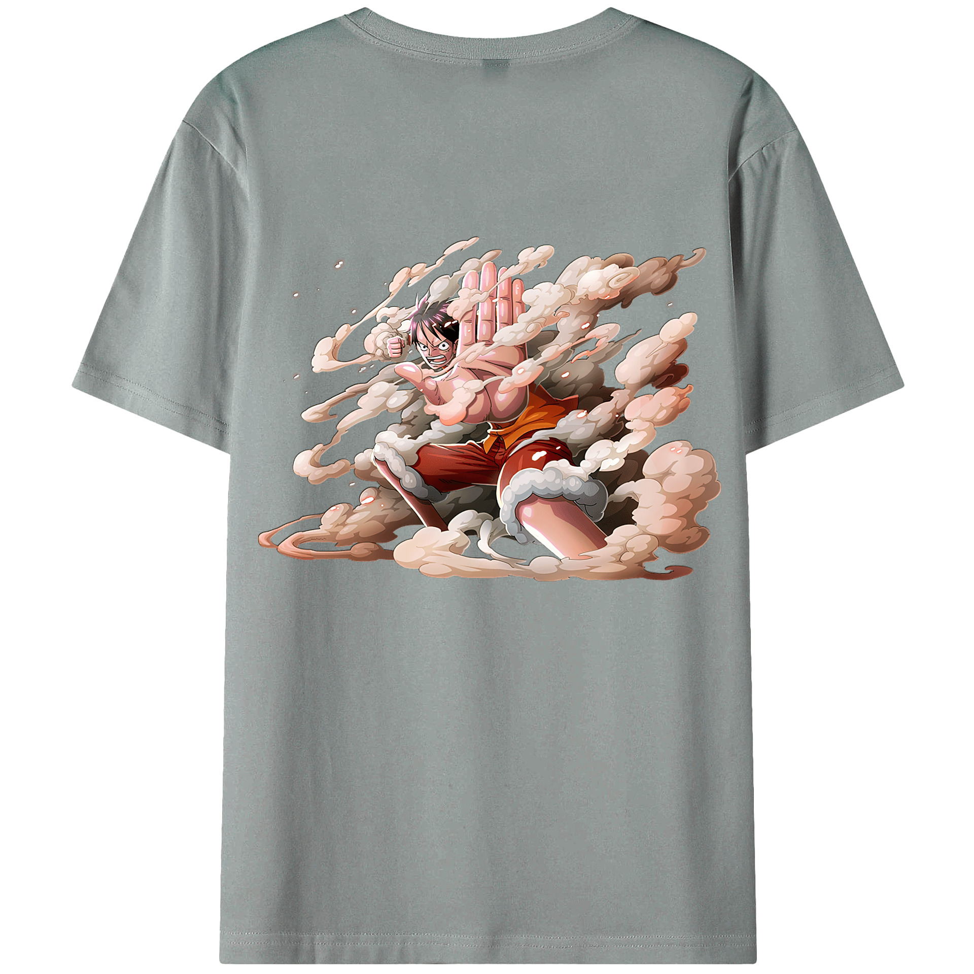 （画像用） ワンピース モンキー・D・ルフィ ONE PIECE Monkey D. Luffy 綿100％ メンズ半袖Tシャツ（バックプリント） 通気性